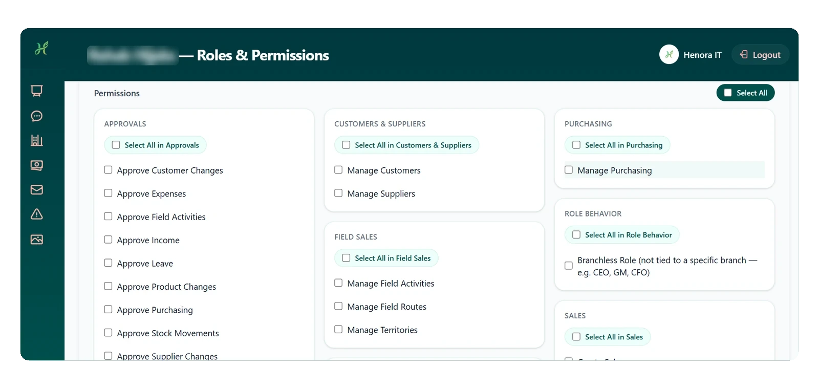 Roles and permissions